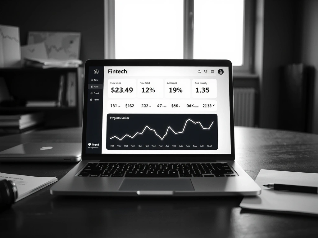 Fintech interface on laptop