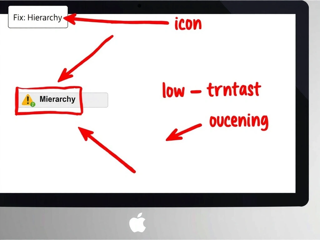 Annotated browser screenshot showing UI flaws.
