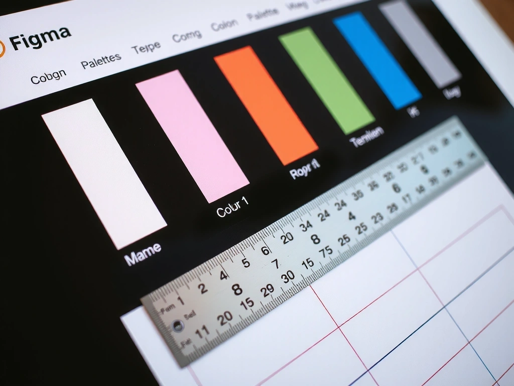 Figma file with ruler overlay measuring spacing.