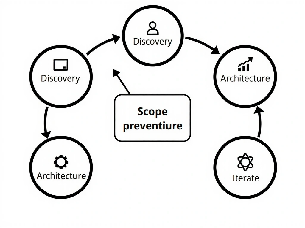 The Layzivo Method: 5-stage cyclical diagram showing Discovery, Architecture, Design, Build, Iterate.